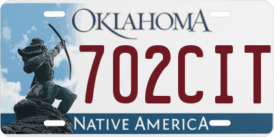 OK license plate 702CIT