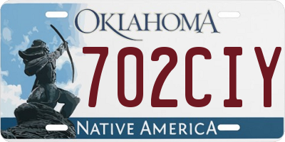 OK license plate 702CIY