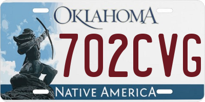 OK license plate 702CVG