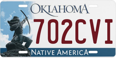 OK license plate 702CVI
