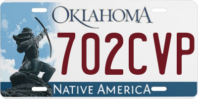 OK license plate 702CVP