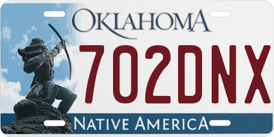 OK license plate 702DNX