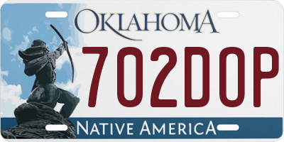 OK license plate 702DOP