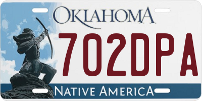 OK license plate 702DPA