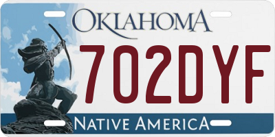 OK license plate 702DYF