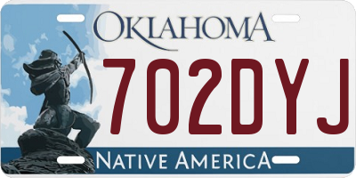OK license plate 702DYJ