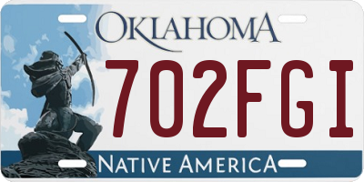 OK license plate 702FGI