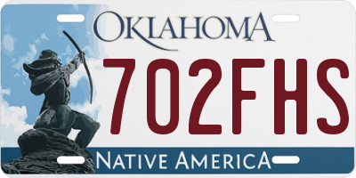 OK license plate 702FHS