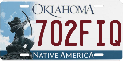 OK license plate 702FIQ