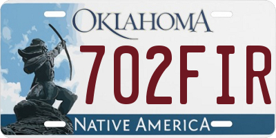 OK license plate 702FIR
