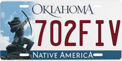 OK license plate 702FIV