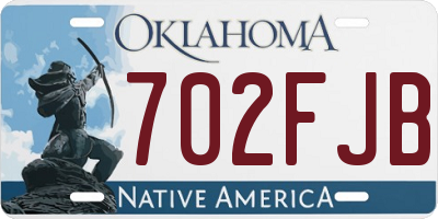 OK license plate 702FJB