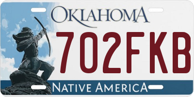 OK license plate 702FKB