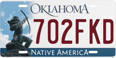 OK license plate 702FKD