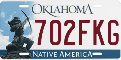 OK license plate 702FKG