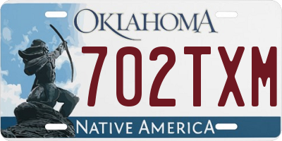 OK license plate 702TXM