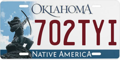 OK license plate 702TYI