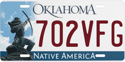 OK license plate 702VFG