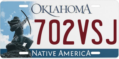OK license plate 702VSJ