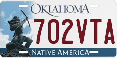OK license plate 702VTA