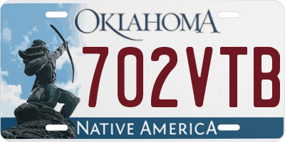 OK license plate 702VTB
