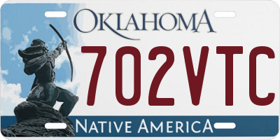 OK license plate 702VTC
