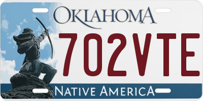 OK license plate 702VTE