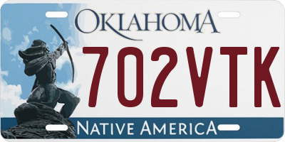 OK license plate 702VTK