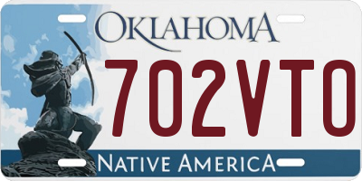 OK license plate 702VTO