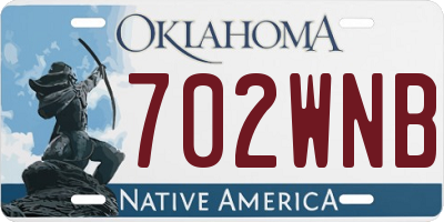 OK license plate 702WNB