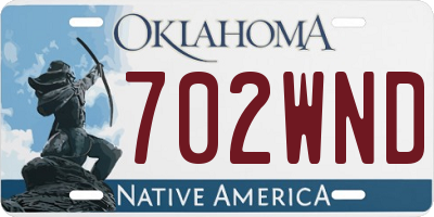 OK license plate 702WND