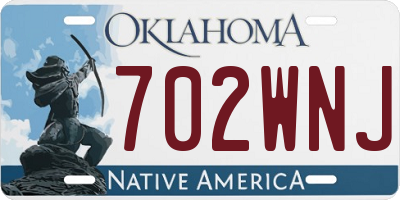 OK license plate 702WNJ
