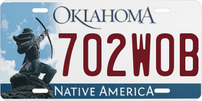 OK license plate 702WOB