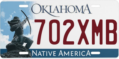 OK license plate 702XMB