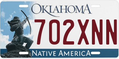 OK license plate 702XNN