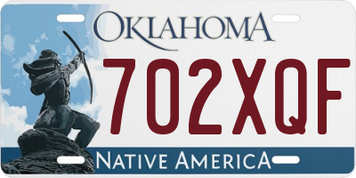 OK license plate 702XQF