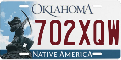 OK license plate 702XQW