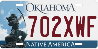 OK license plate 702XWF