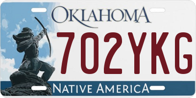 OK license plate 702YKG
