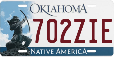 OK license plate 702ZIE