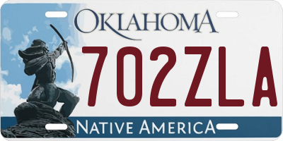 OK license plate 702ZLA