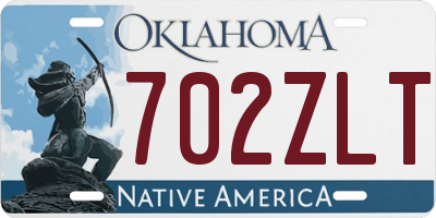 OK license plate 702ZLT
