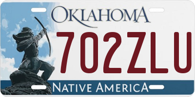 OK license plate 702ZLU