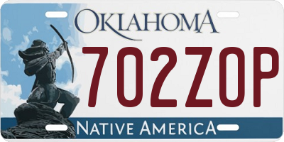 OK license plate 702ZOP