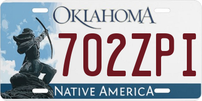 OK license plate 702ZPI