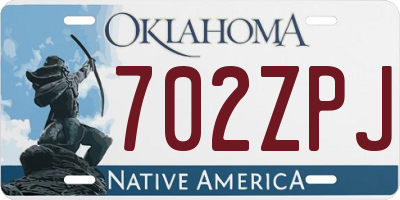 OK license plate 702ZPJ