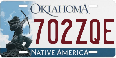 OK license plate 702ZQE