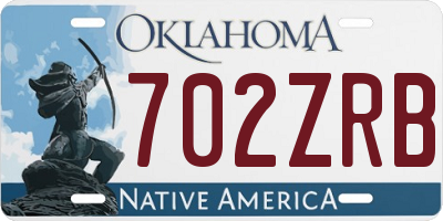 OK license plate 702ZRB