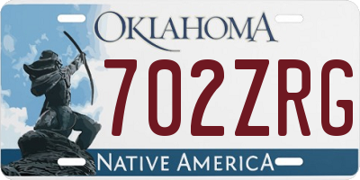 OK license plate 702ZRG