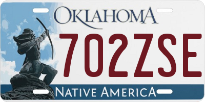 OK license plate 702ZSE